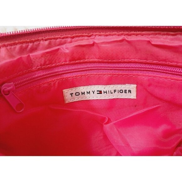 Tommy Hilfiger Small Raspberry & Brown Zip Top Purse Tassels - Picture 5 of 9